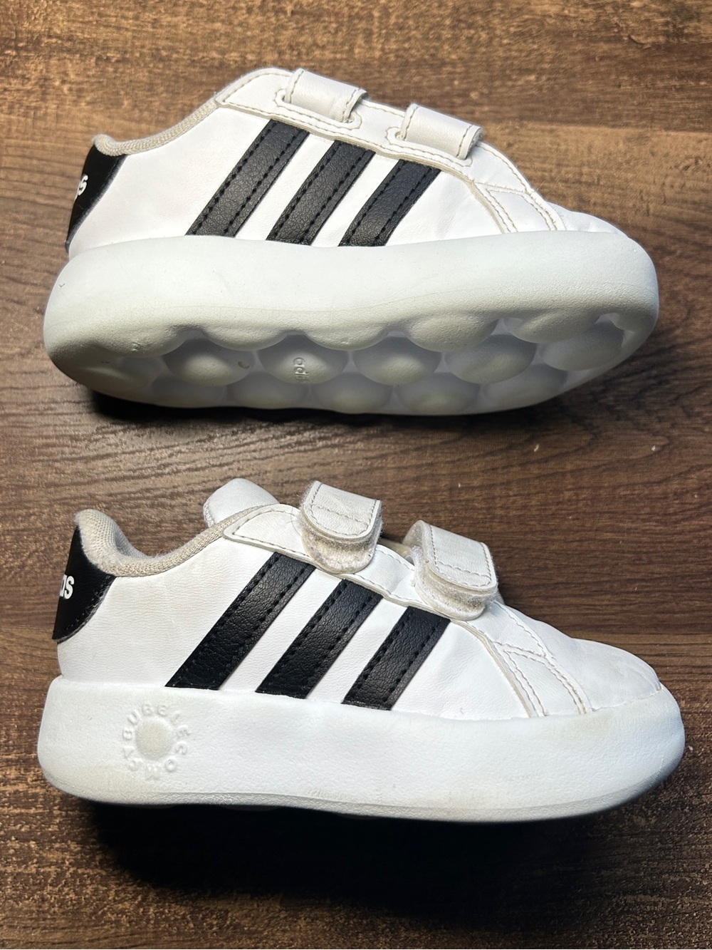 adidas White & Black Velcro Sneakers - Picture 5 of 10